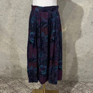 CODE:7 Vintage 90s Paisley Rayon Midi Skirt | Retro Boho Fairy | Size M